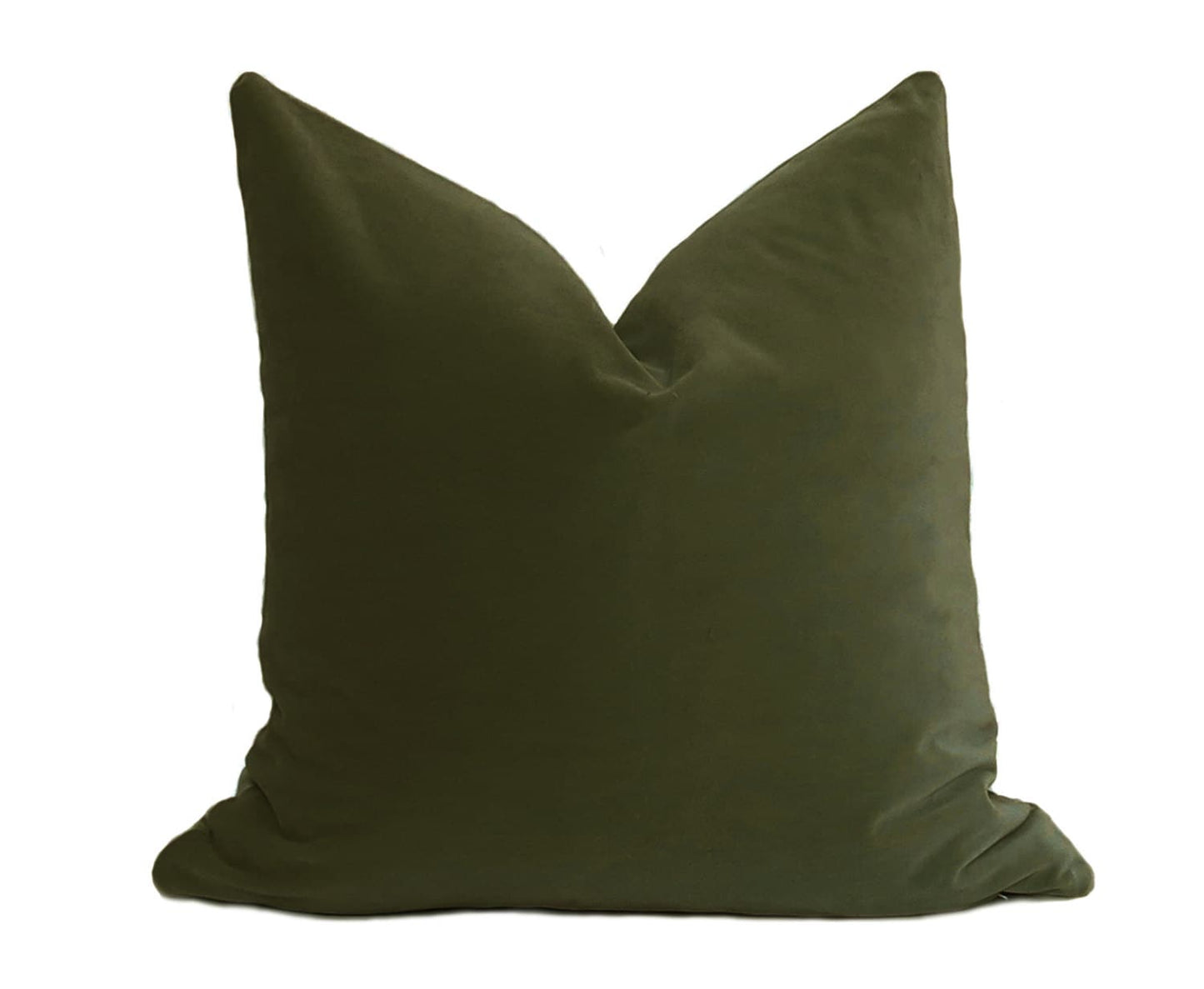 Plush Velvet Pillow Cover - Olive: 20x20