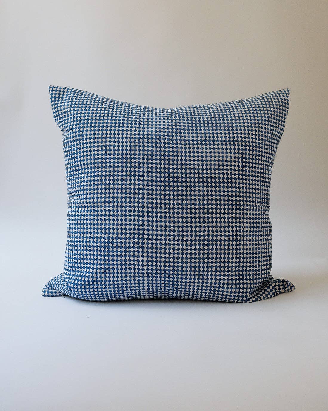 Hand Block-printed Linen Pillowcase (Indigo)