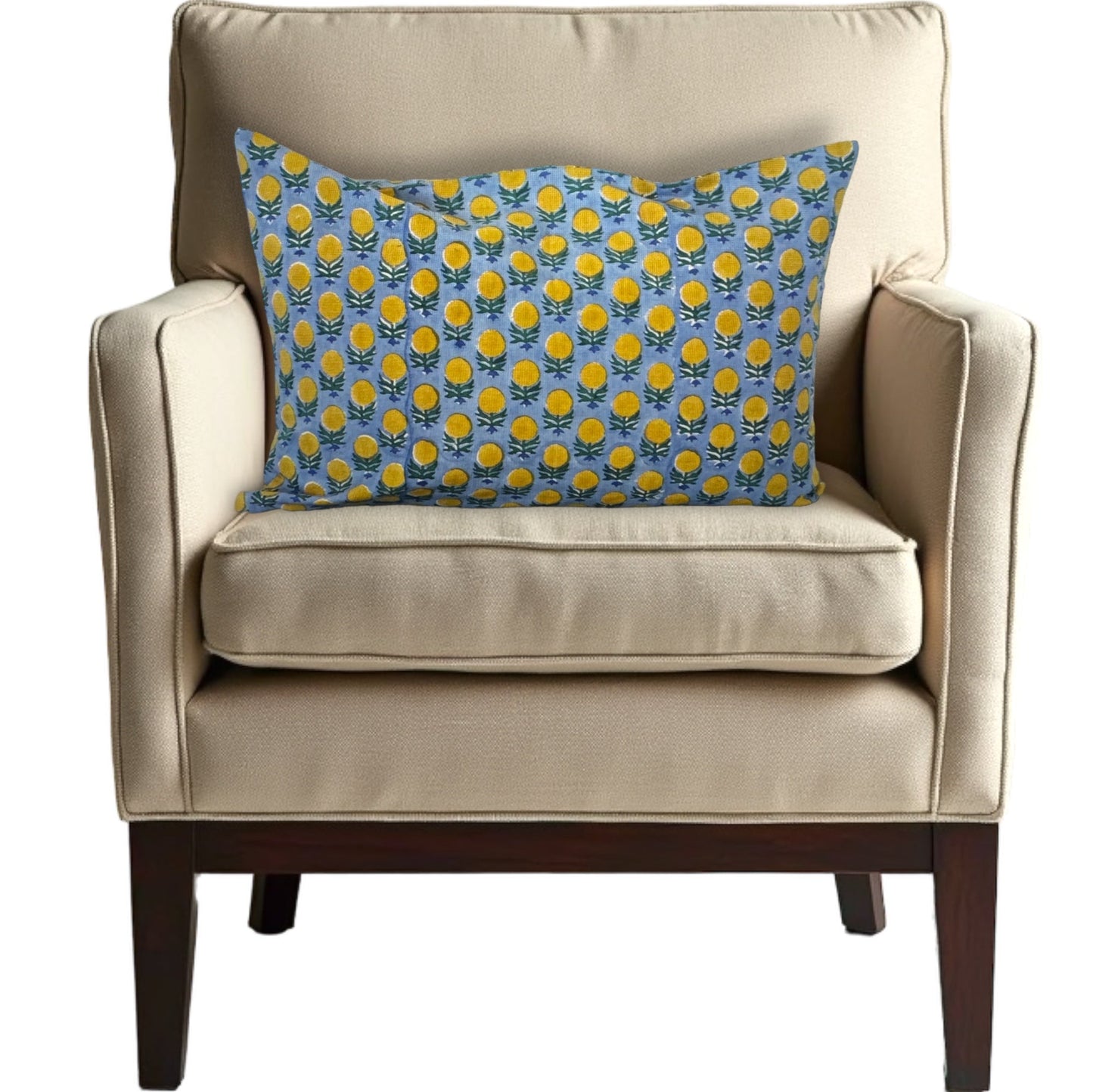 Hand Block-printed Linen Pillowcase
