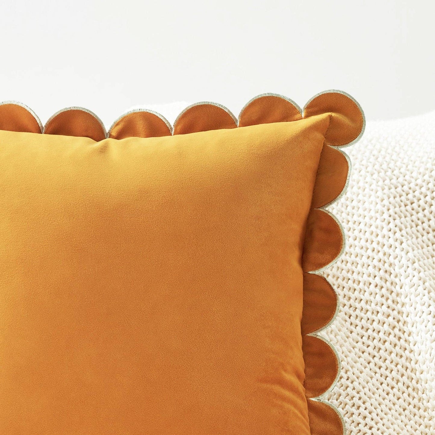 Scalloped  Edge Pillow with Insert 16x16 inch