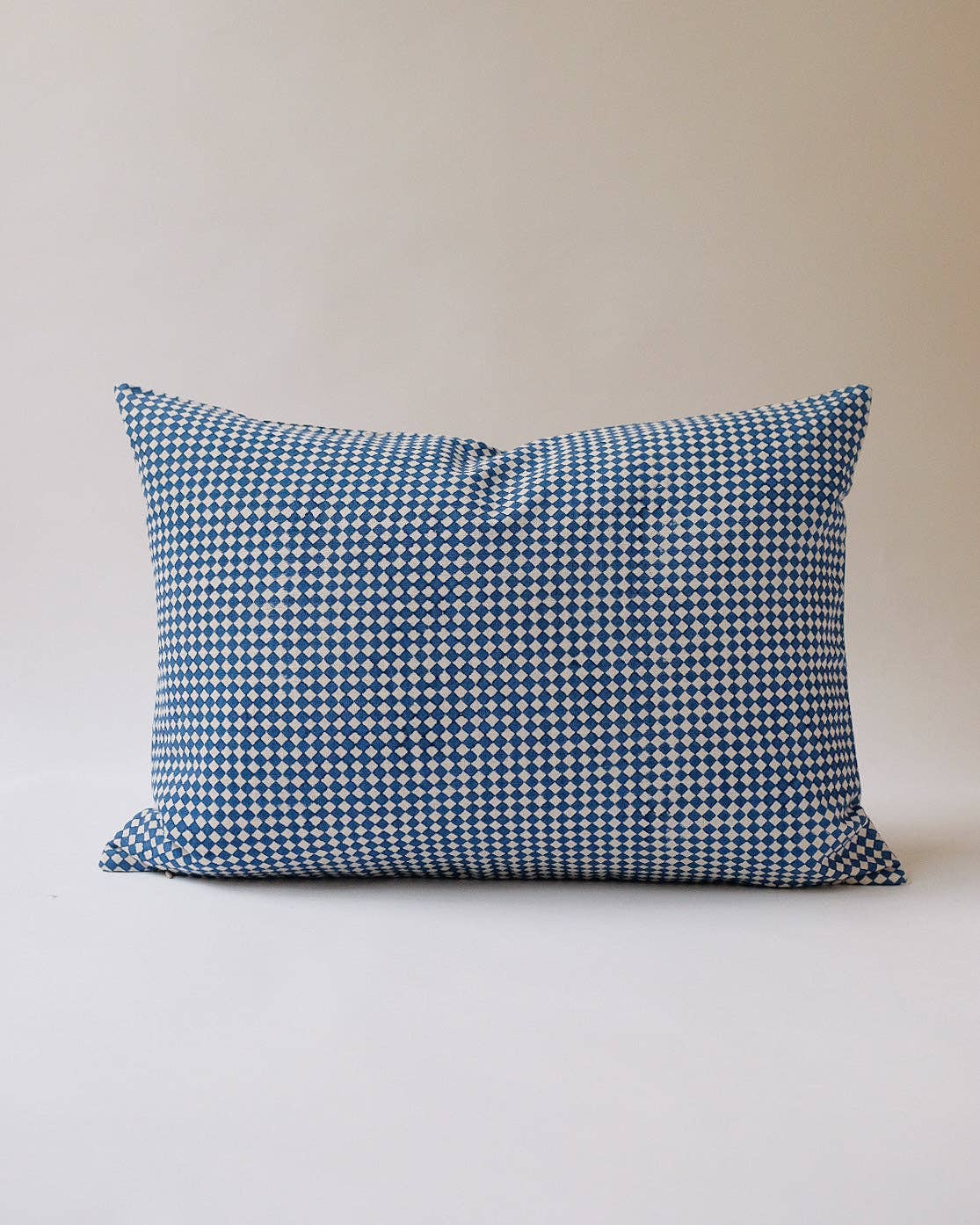 Hand Block-printed Linen Pillowcase (Indigo)